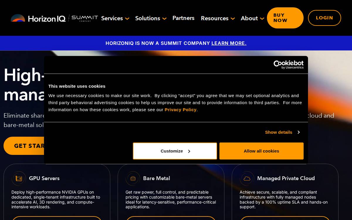 Horizoniq website preview