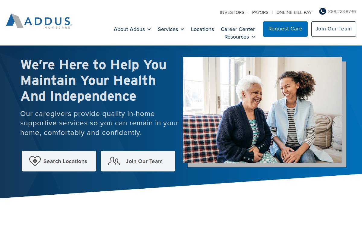 Hospice Partners of America website preview