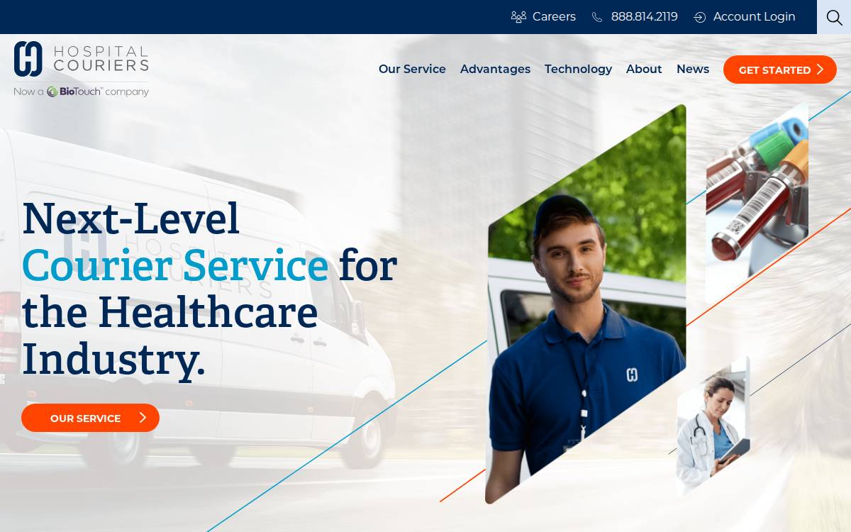 Hospitalcouriers website preview