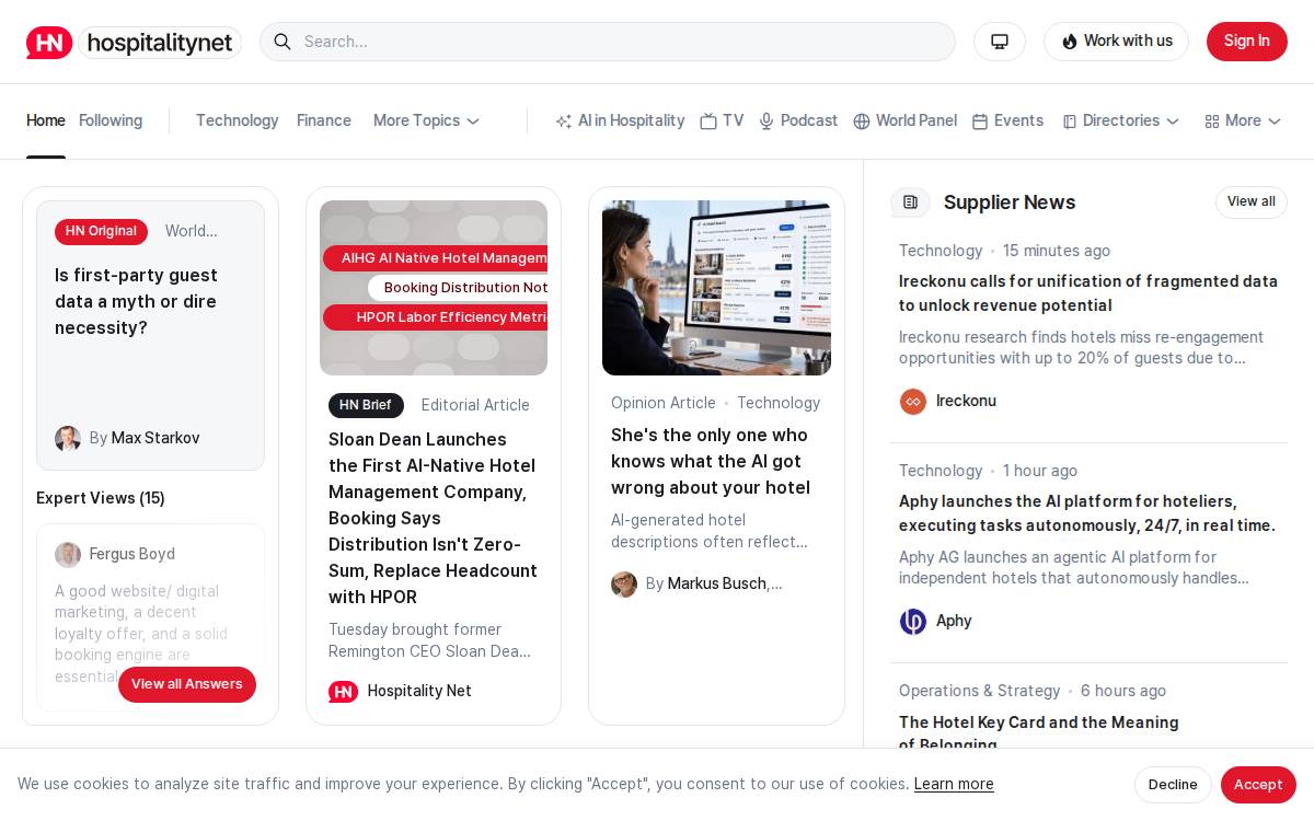 Hospitalitynet website preview