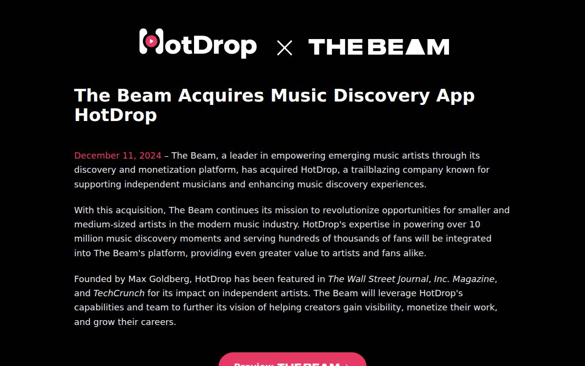 HotDrop website preview