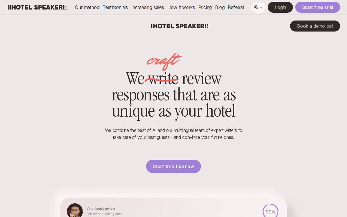 Hotel Speaker website preview