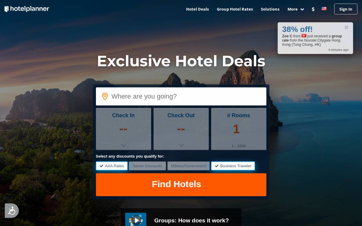 HotelPlanner website preview