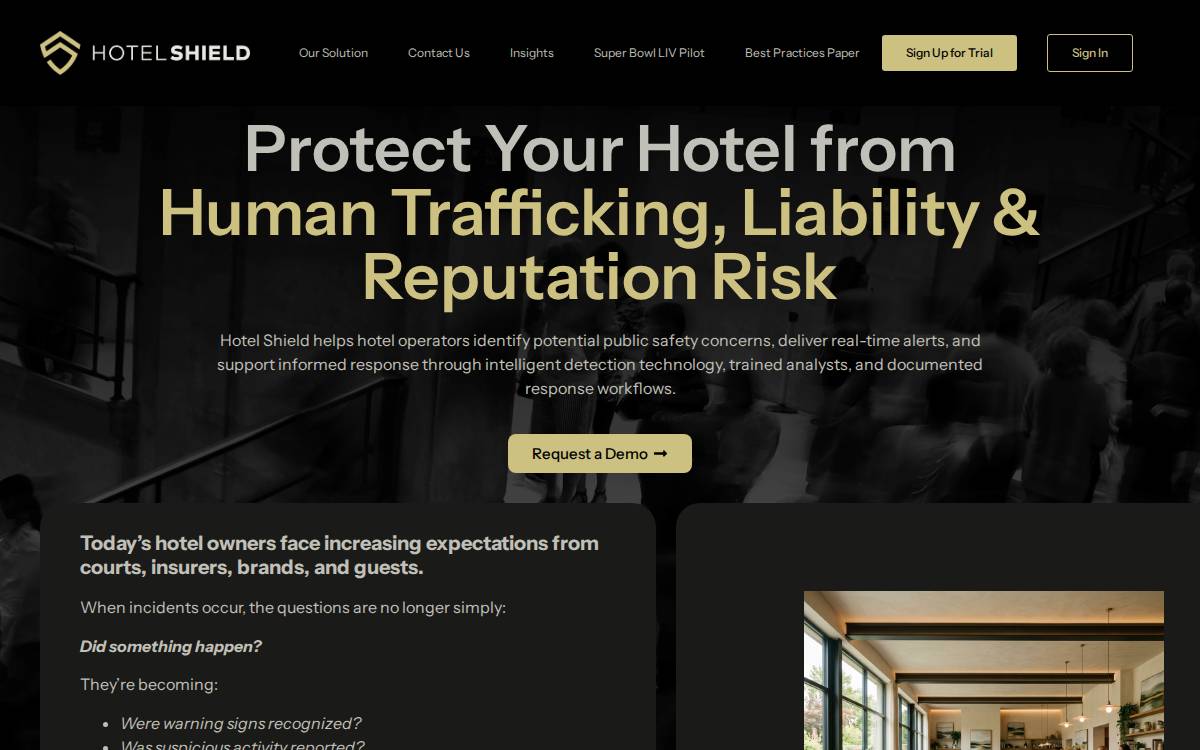 Hotel Shield website preview