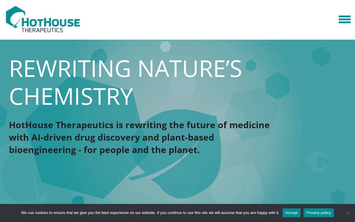 HotHouse Therapeutics Seed website preview