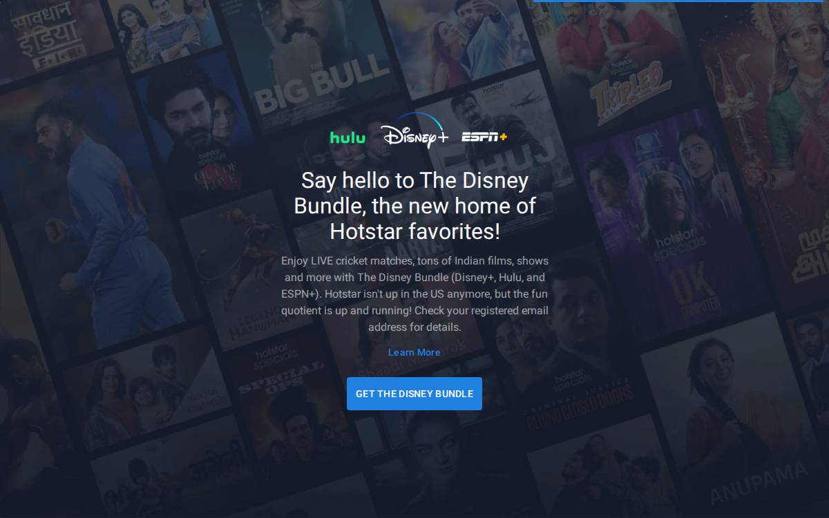 Hotstar website preview