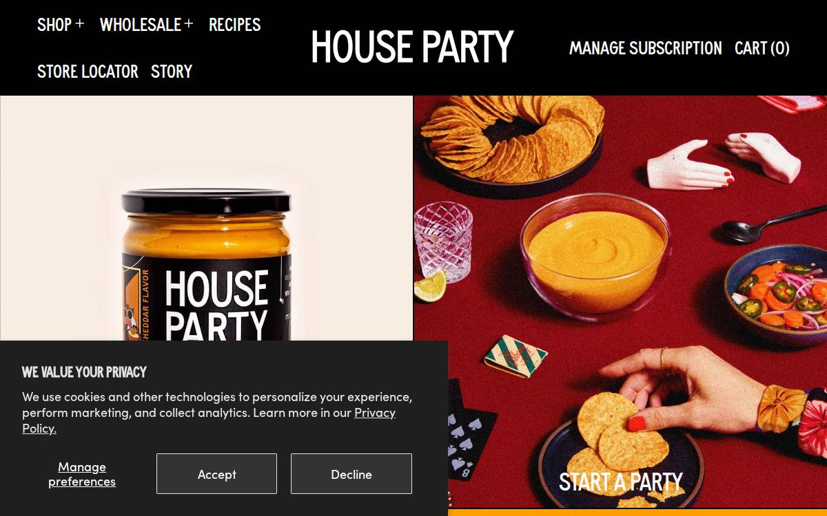 House Party website preview