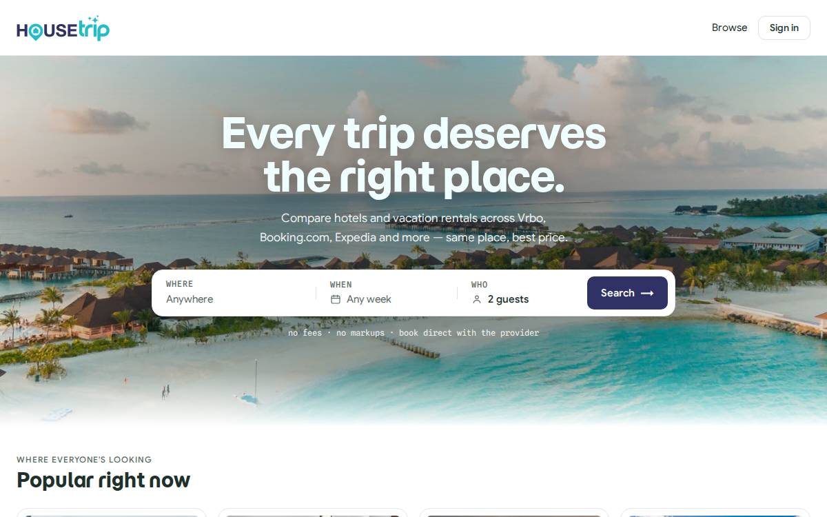 Housetrip website preview