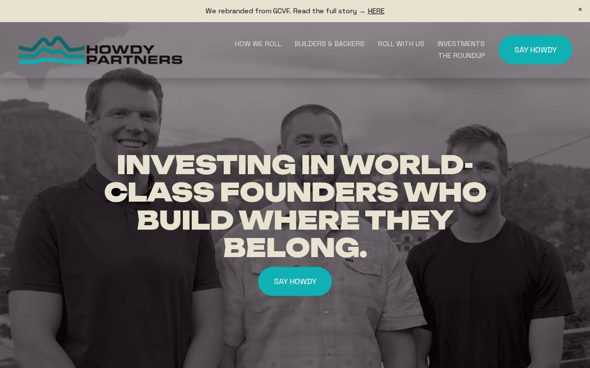 Howdy VC website preview