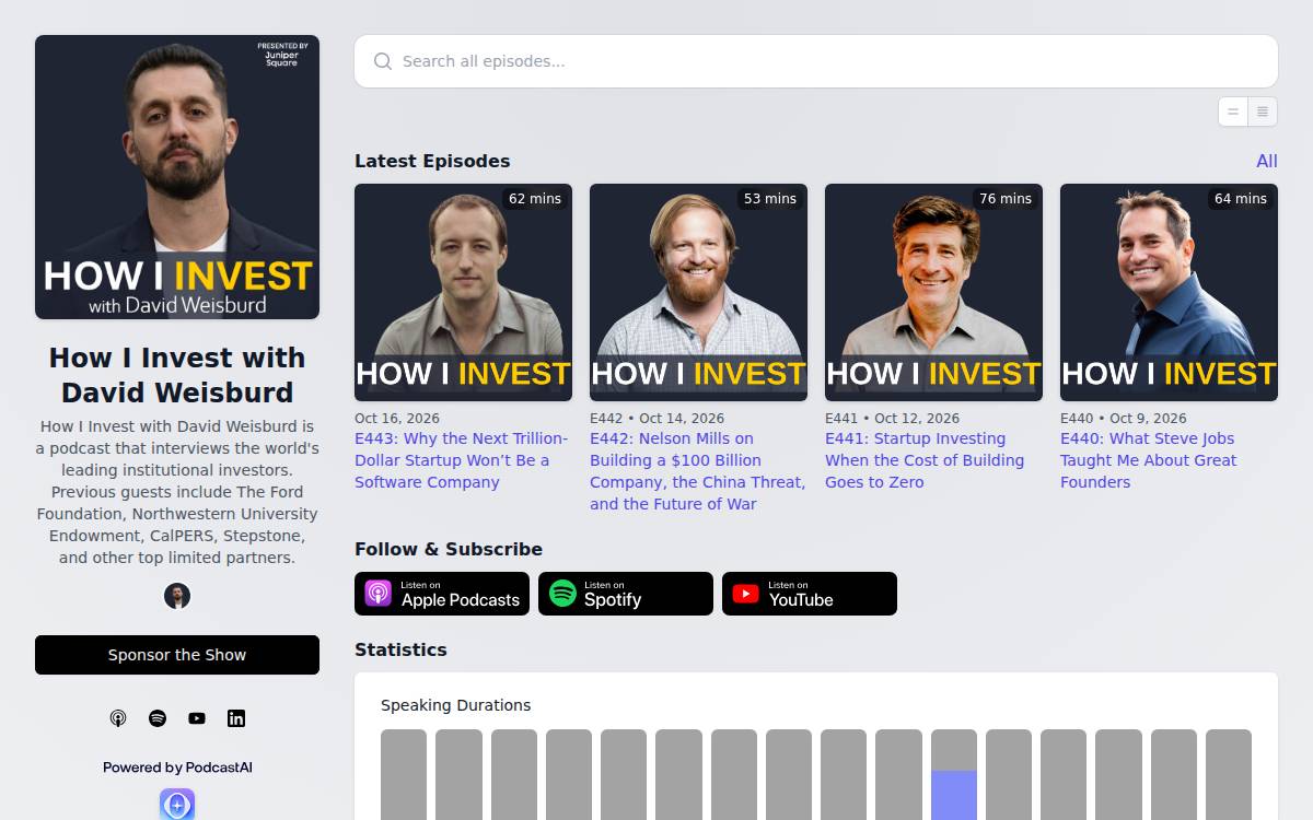 Howiinvestpodcast website preview