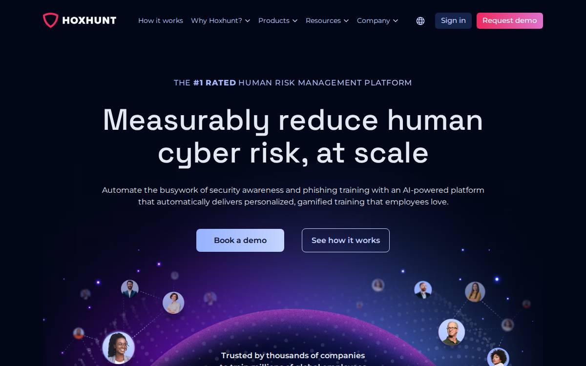 Hoxhunt website preview
