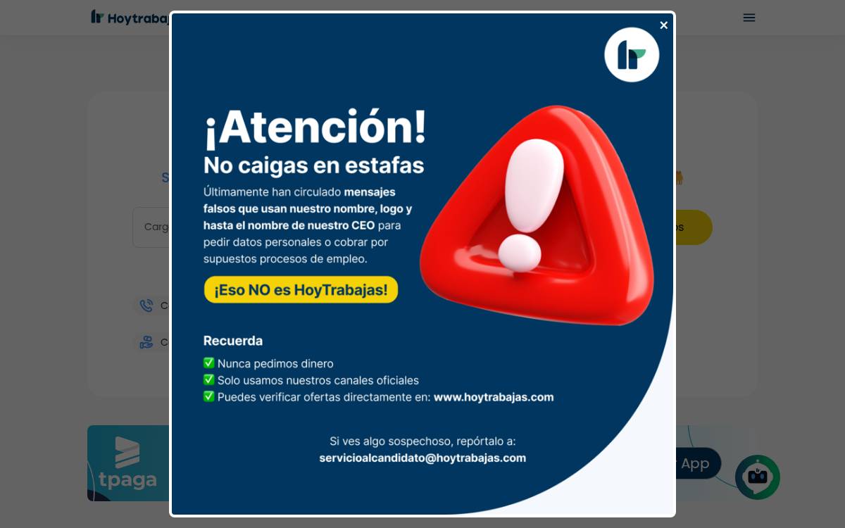 Hoytrabajas website preview