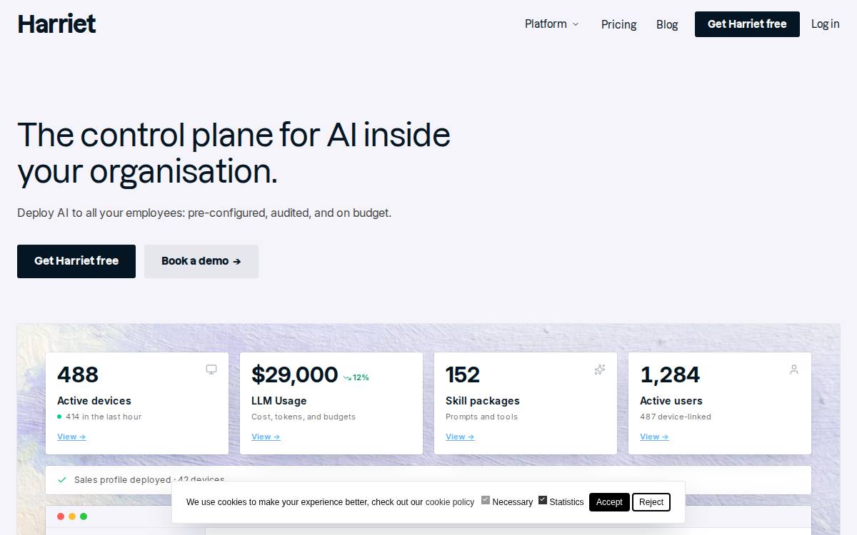 Hrharriet website preview