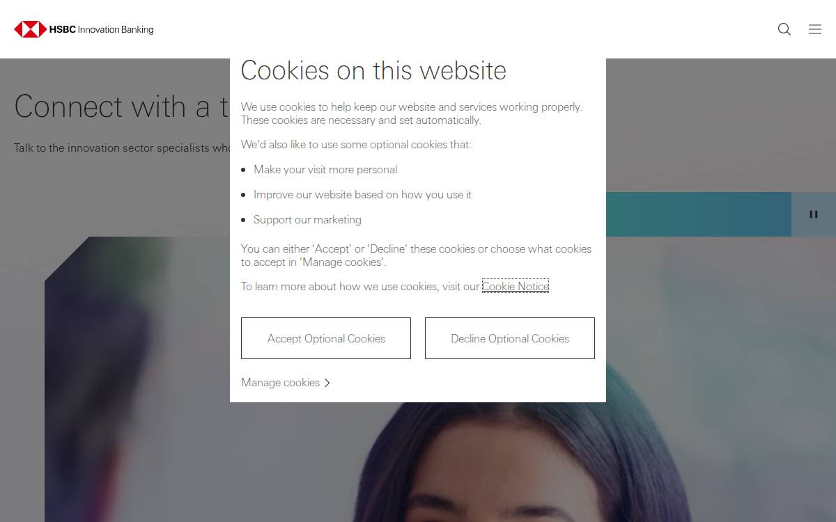 Hsbcinnovationbanking website preview
