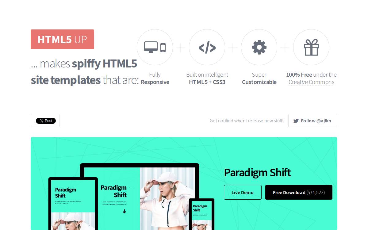 HTML5 UP website preview