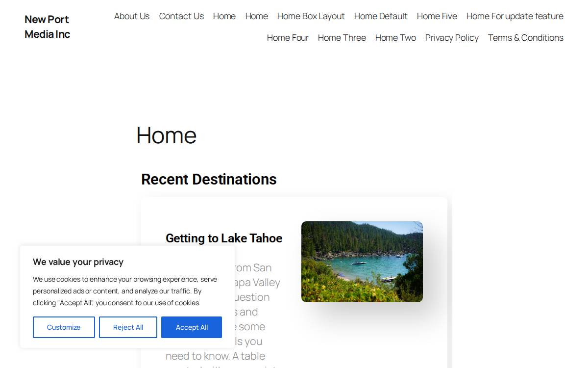 Newport Media, Inc. website preview