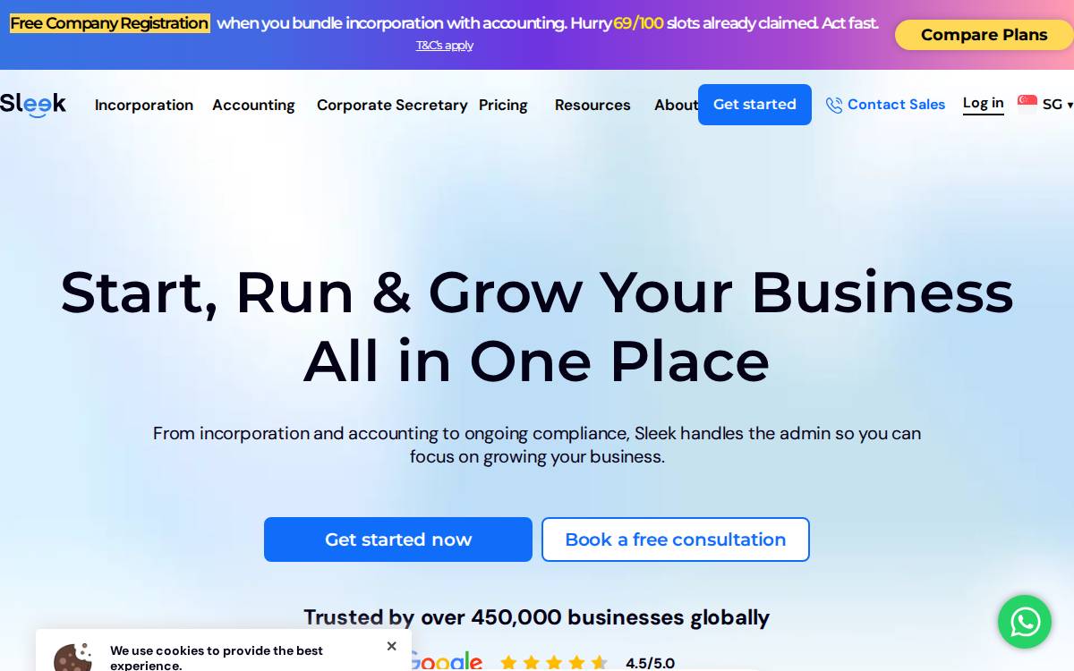 Sleek website preview