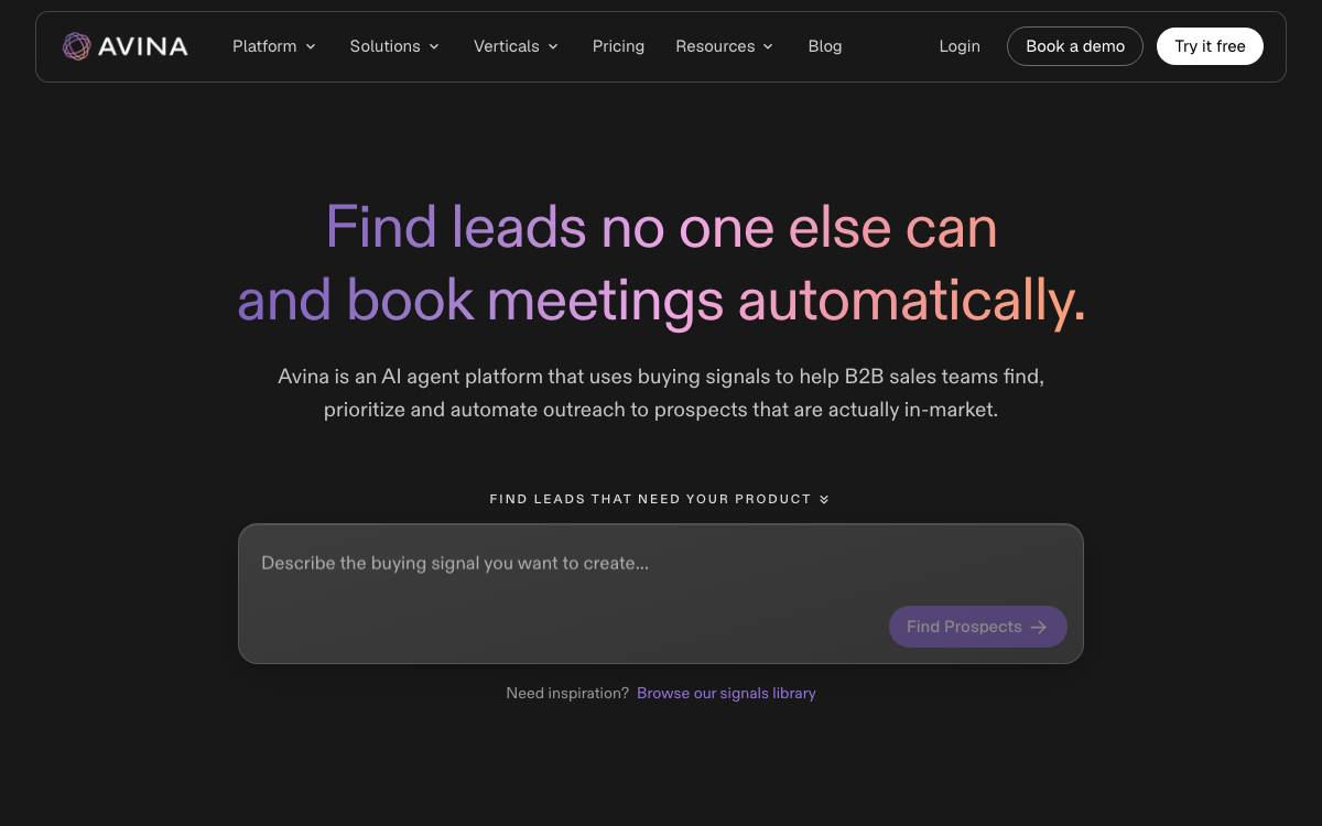 Avina website preview