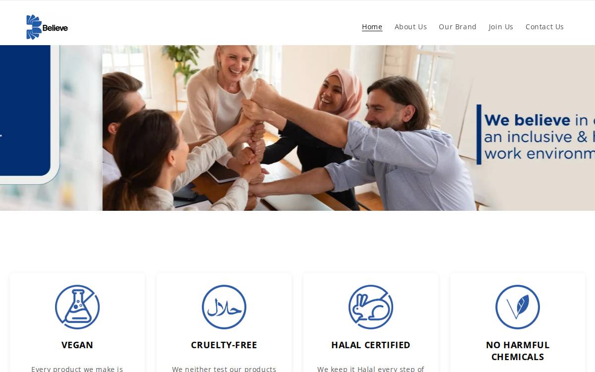 Believe website preview