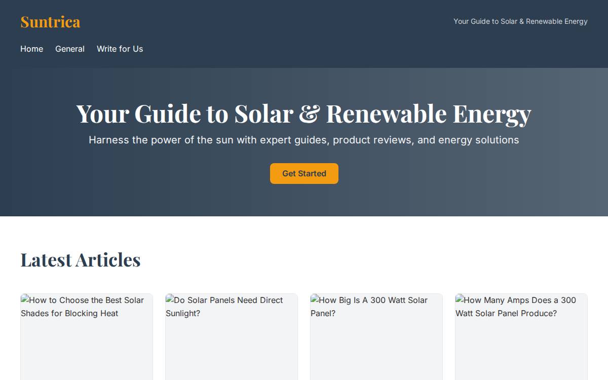 Suntrica website preview