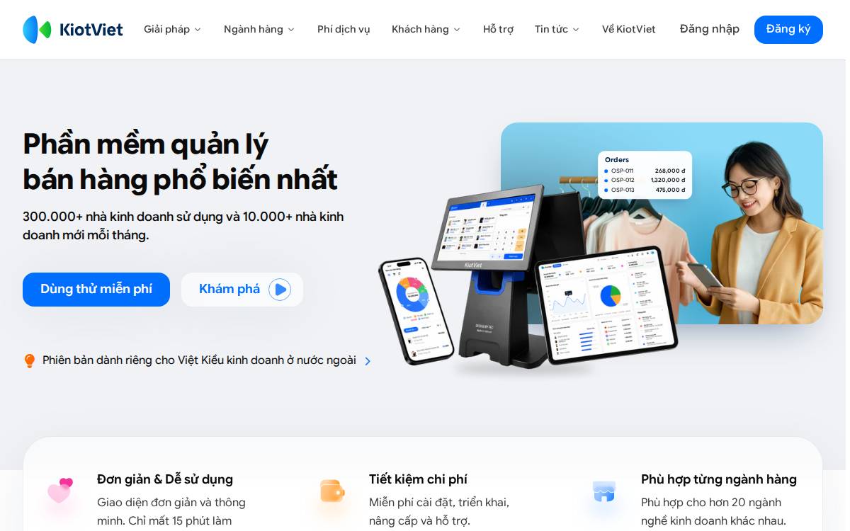 Kiotviet website preview