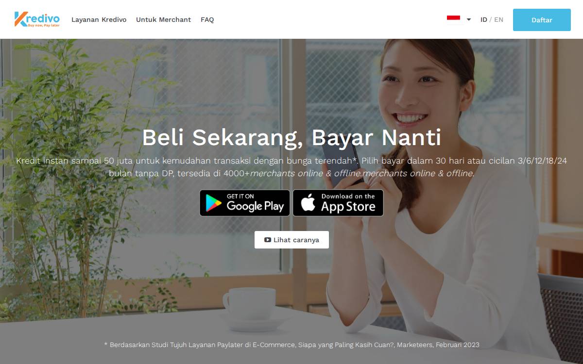 Kredivo website preview