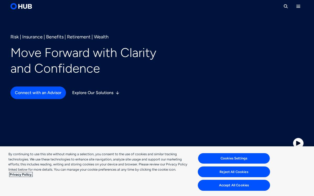 Hub International website preview