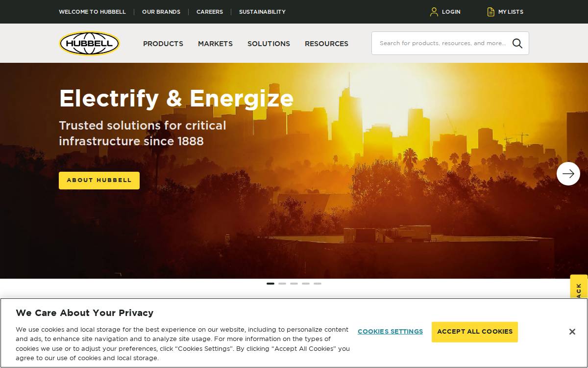 Hubbell website preview
