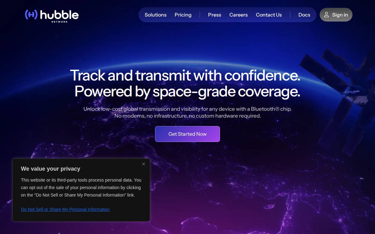 Hubble Network website preview