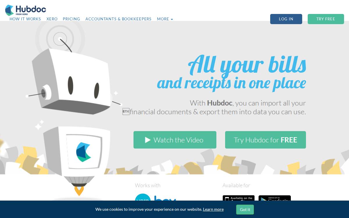 Hubdoc website preview
