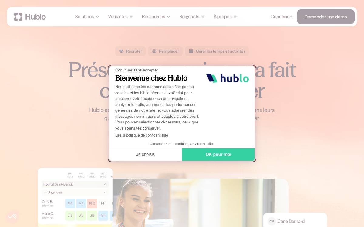 Hublo website preview
