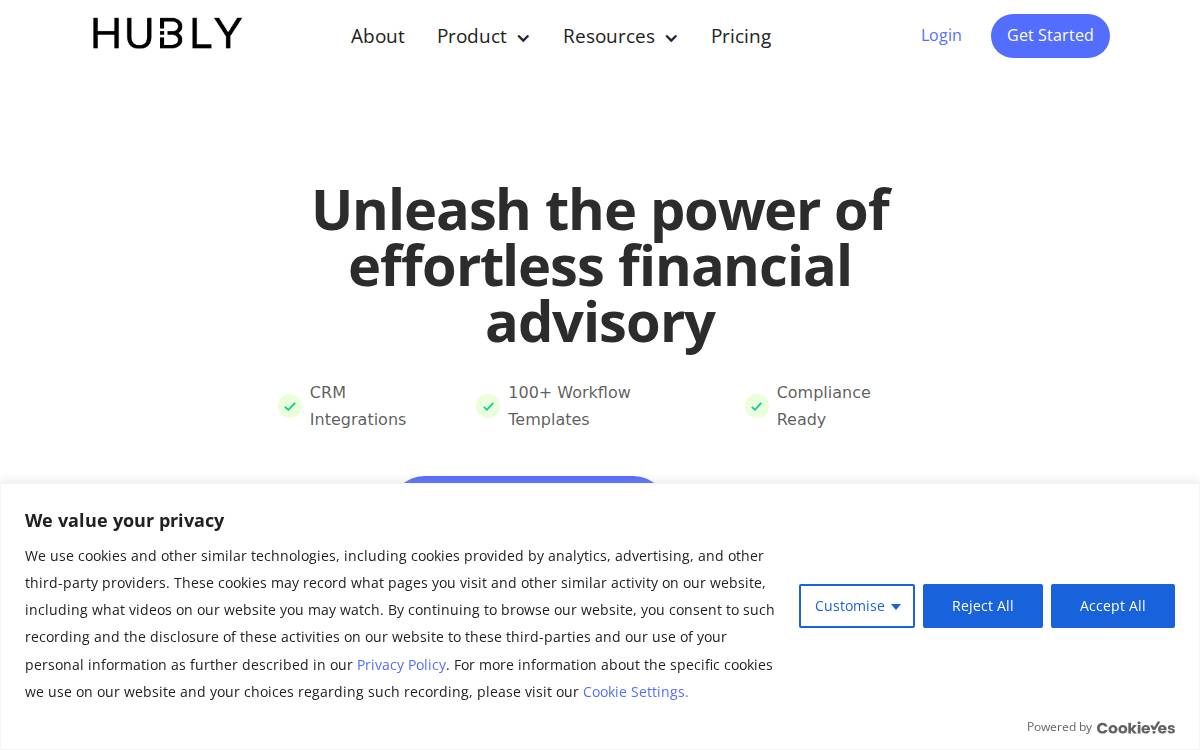 Hubly website preview