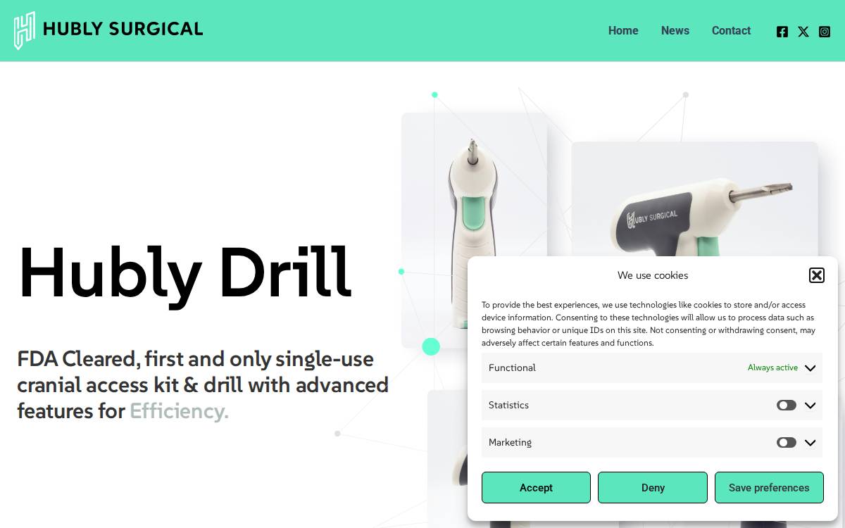 Hubly Surgical website preview