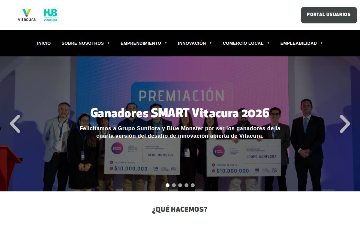 Hubvitacura website preview