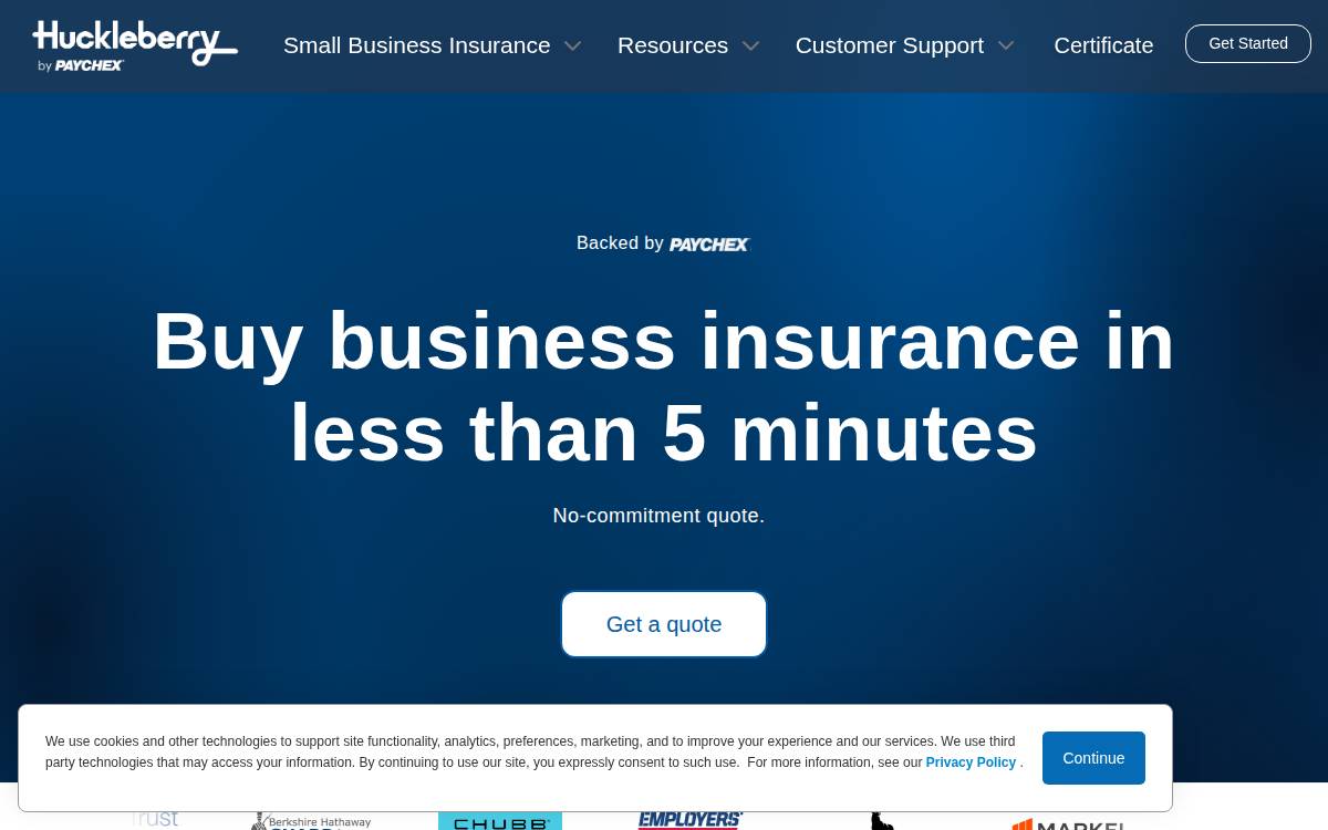 Huckleberry website preview