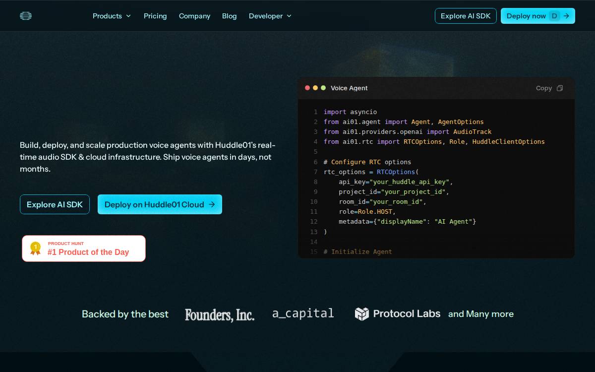 Huddle website preview