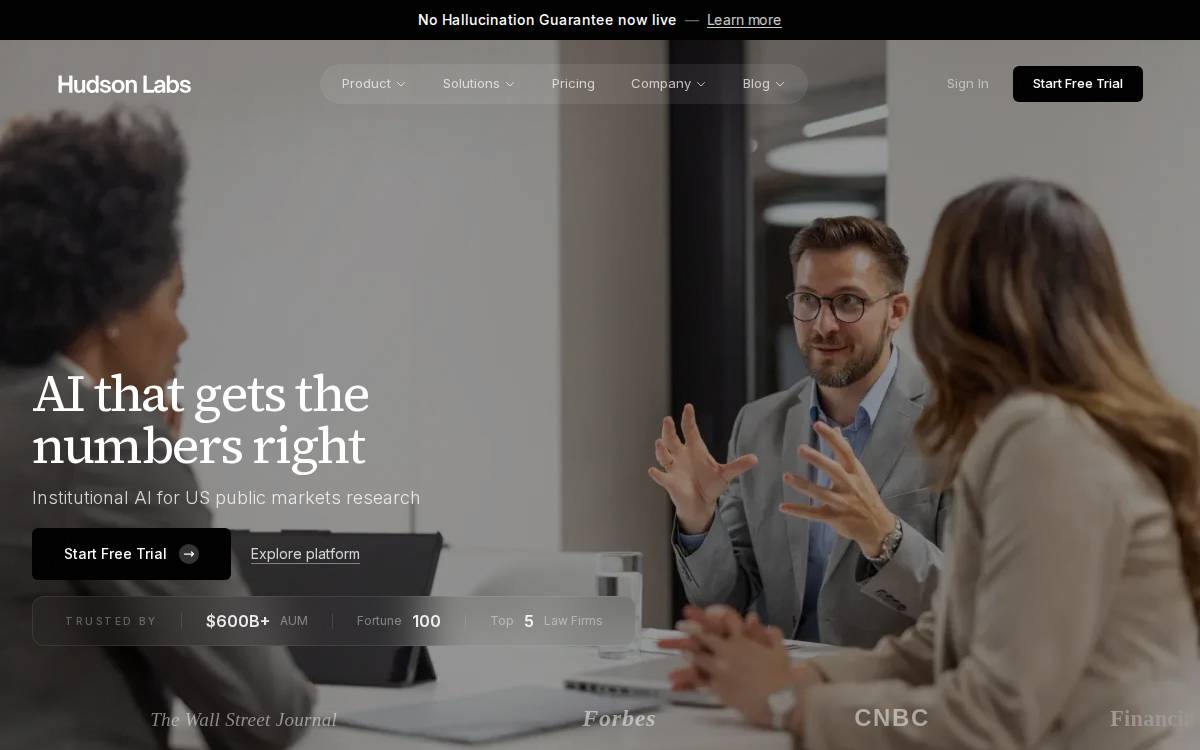 Hudson Labs (formerly Bedrock AI) website preview