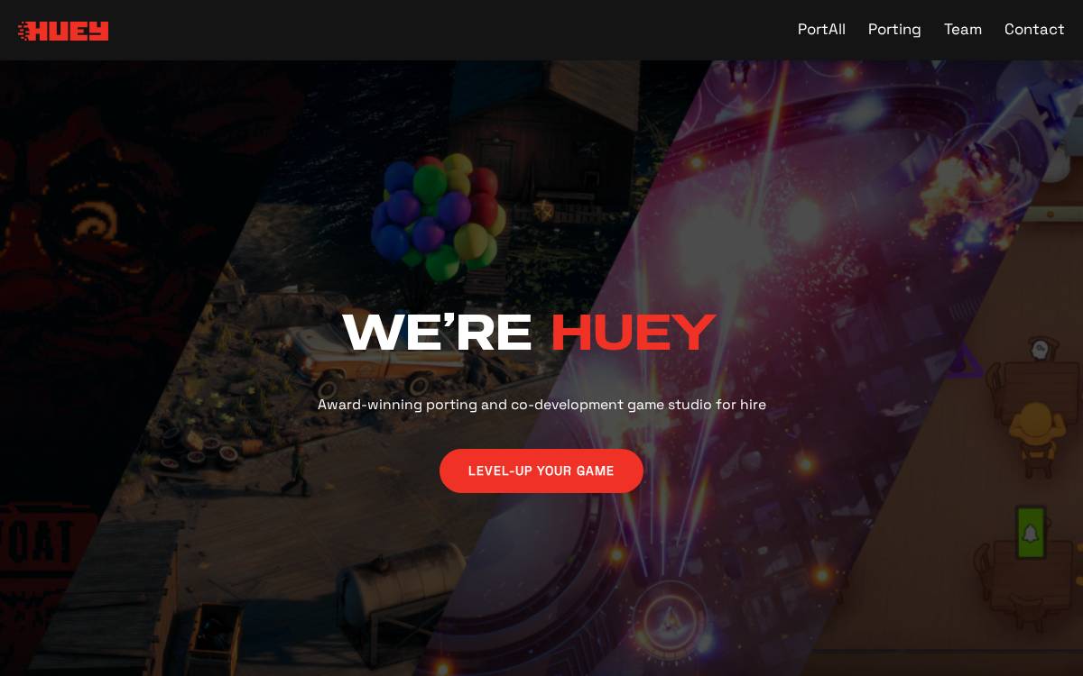 Huey Games website preview