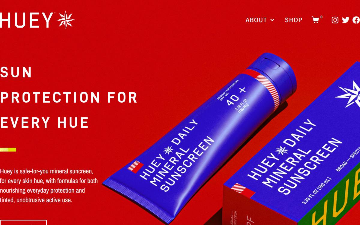 HUEY Suncare website preview