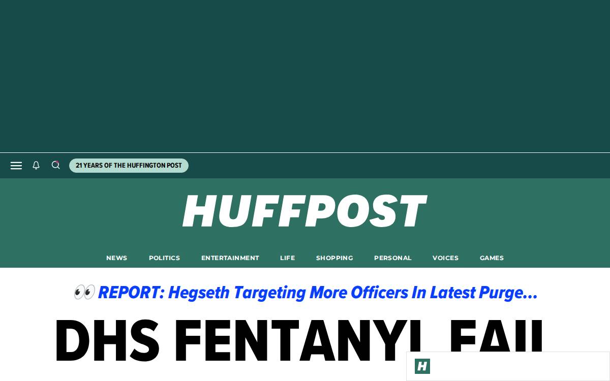 Huffpost website preview
