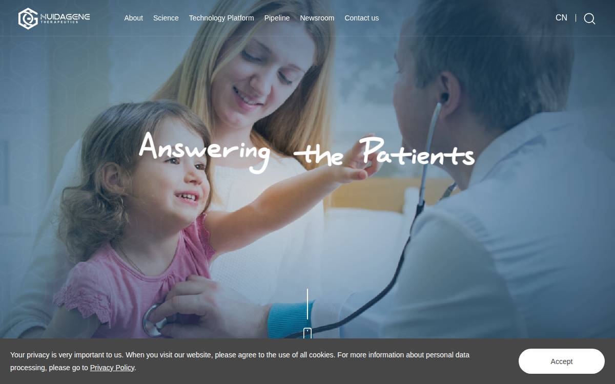 Huidagene website preview
