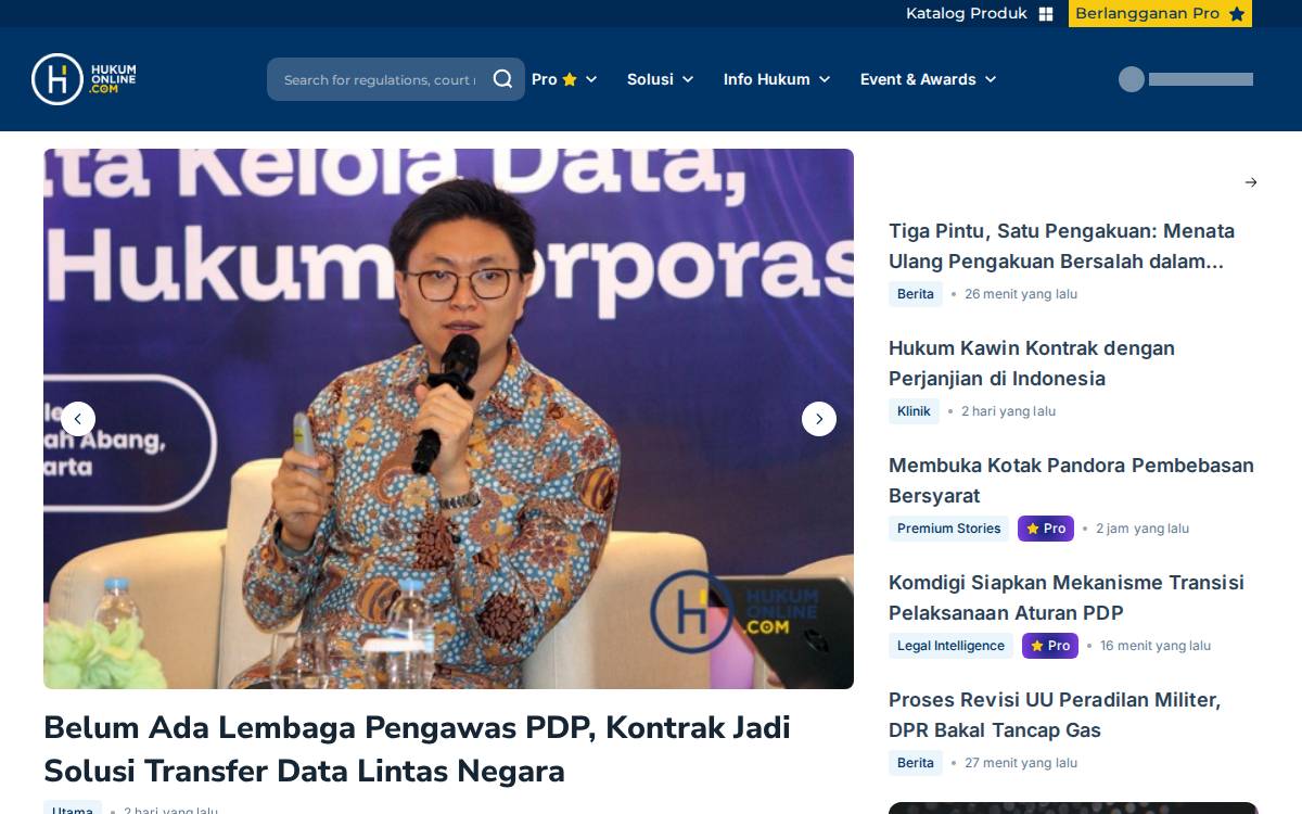 Hukumonline website preview