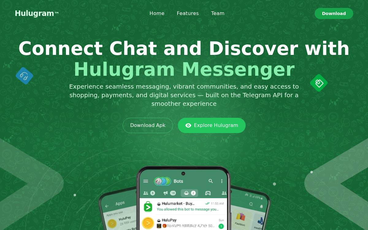 Hulugram website preview