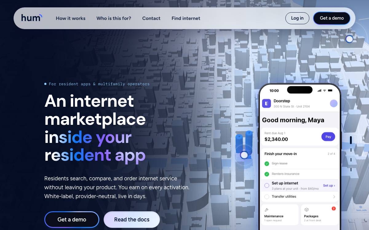 Hum website preview