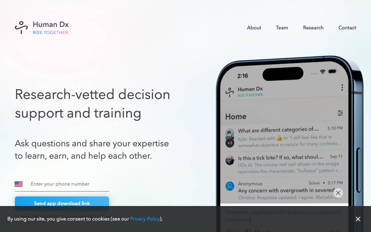 Human Dx website preview