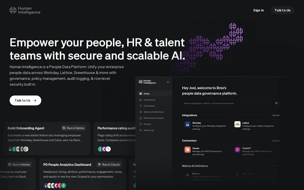 Human Intelligence website preview