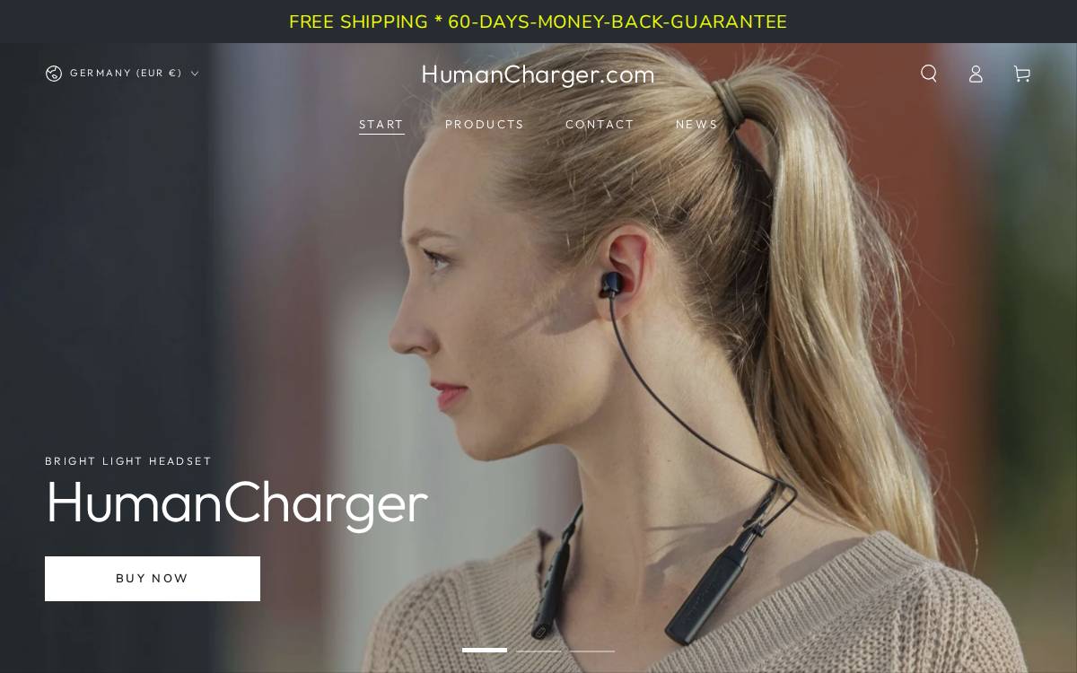 Humancharger website preview
