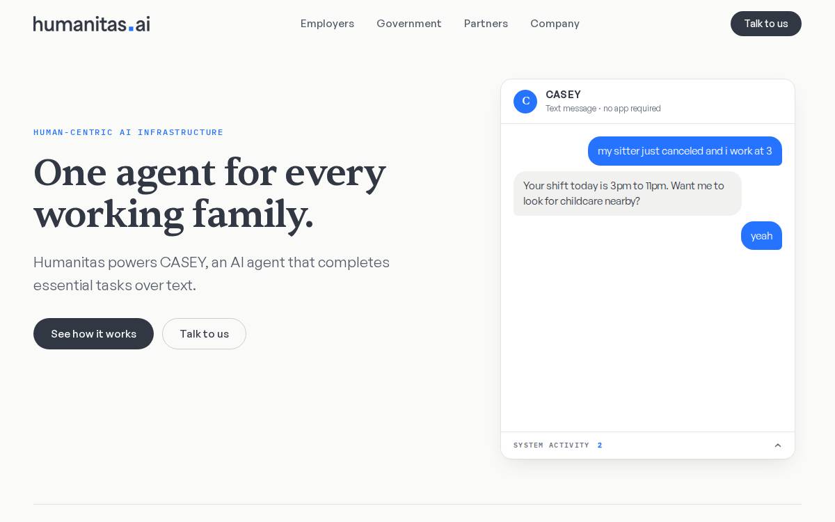 Humanitas website preview