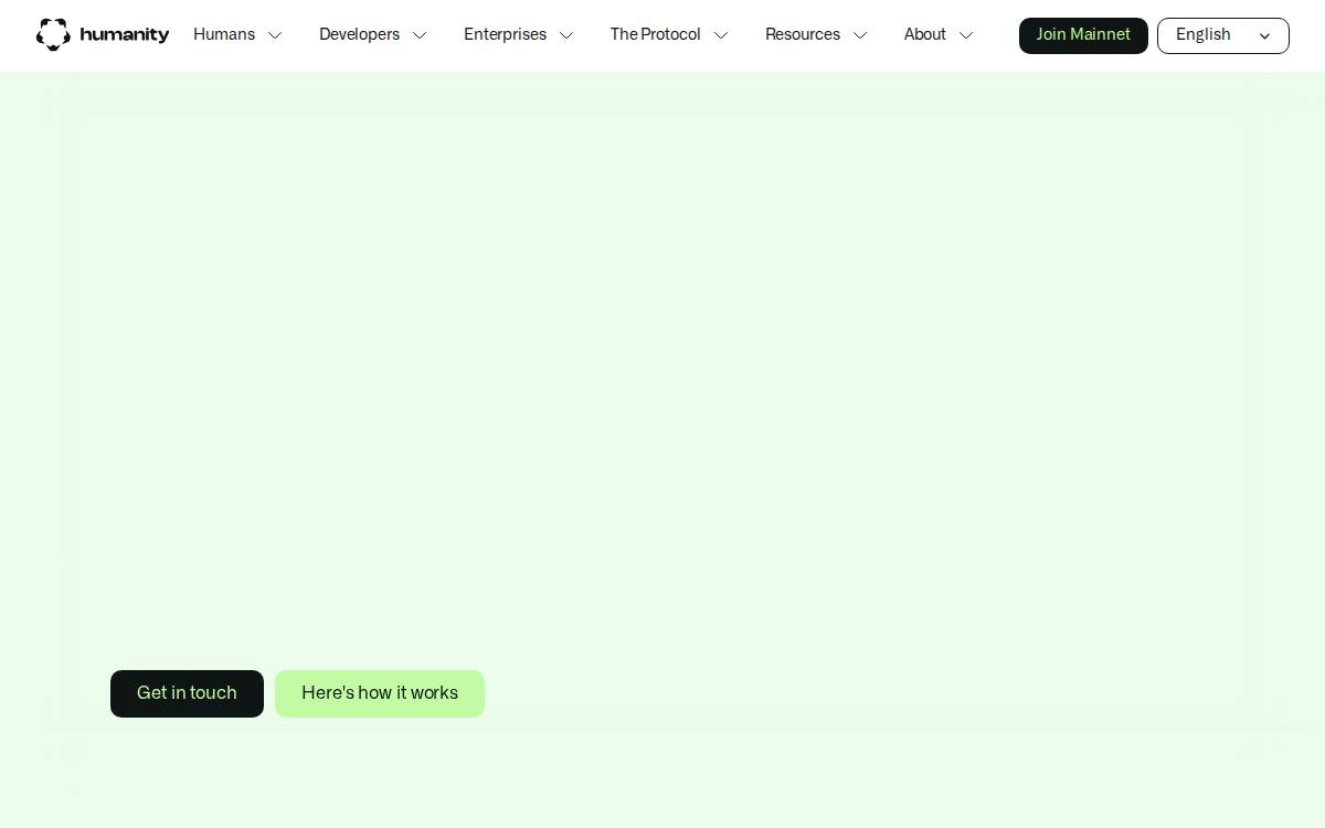 Humanity Protocol website preview