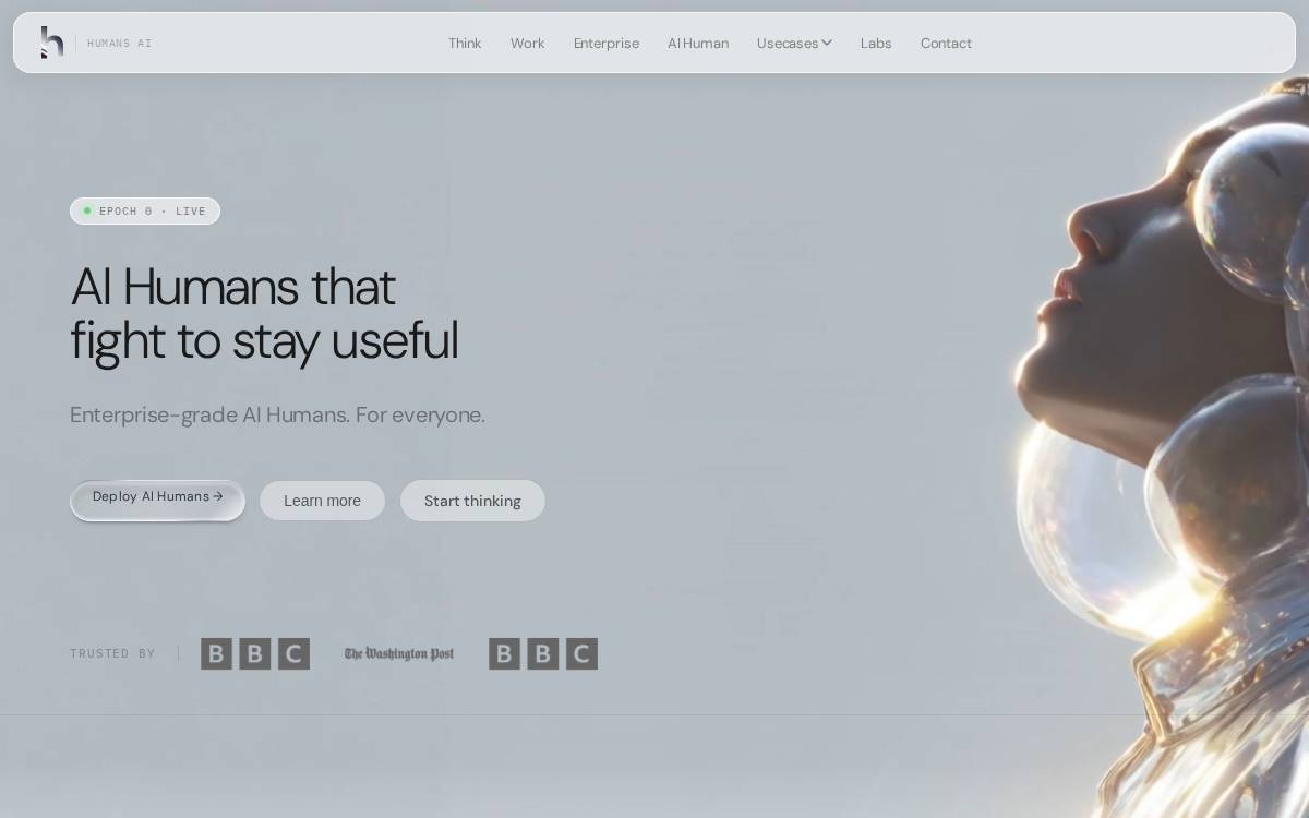 Humans AI website preview